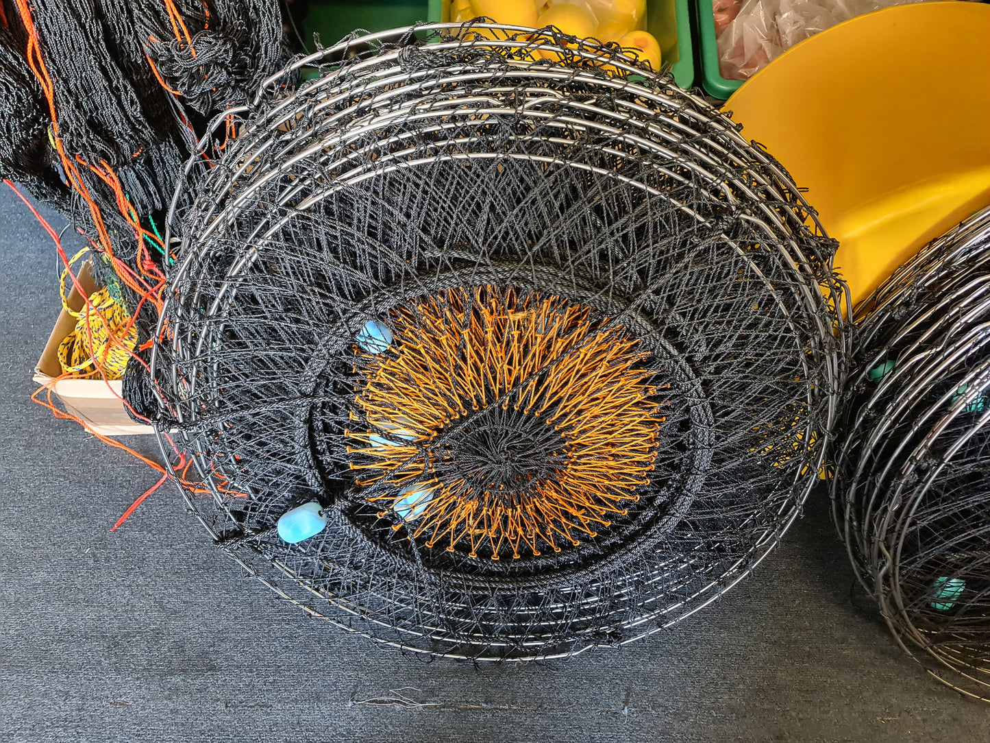 5 x Crab Nets 75cm Stainless Steel - Orange Eye - Mesh Bottom - Minimum Quantity Order 5