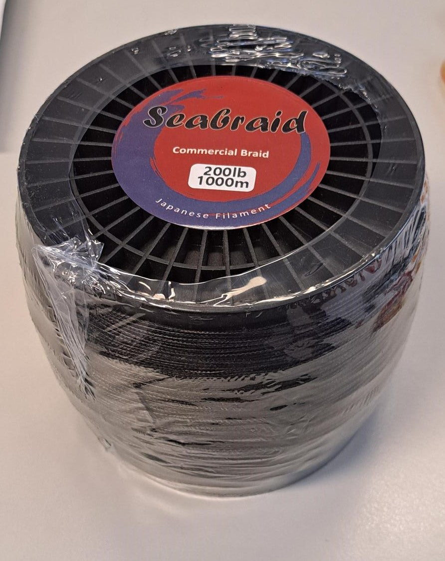 Spool of Seabraid commercial braid fishing line black 8 strand