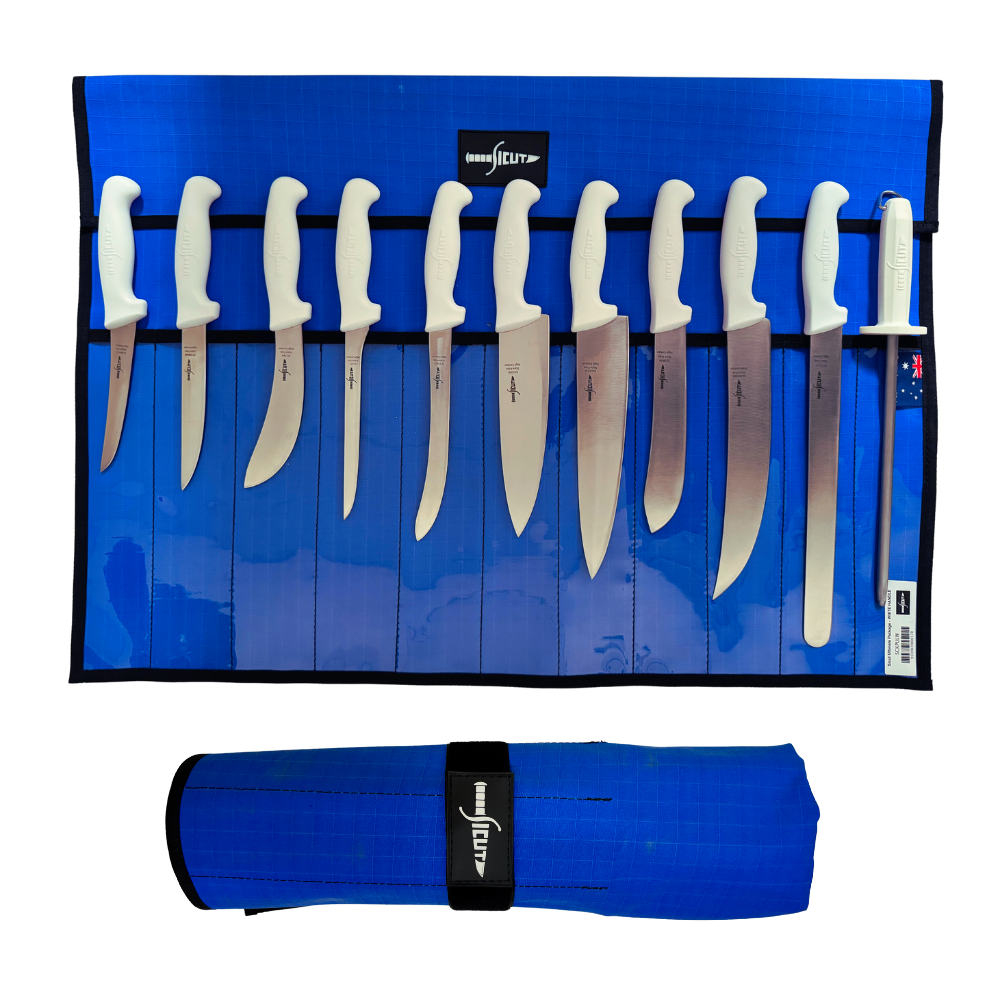 Sicut Ultimate Knife Package – 11 Piece Professional Knife Set with Heavy Duty Canvas Wrap