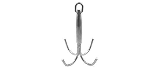 GRAPPLE HOOK - SS SWIVEL - OPEN TINES