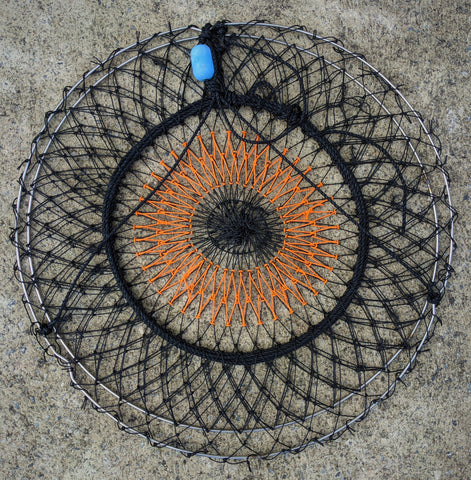 5 x Crab Nets 75cm Stainless Steel - Orange Eye - Mesh Bottom - Minimum Quantity Order 5
