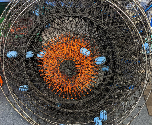 5 x Crab Nets 90cm Stainless Steel - Orange Eye - Mesh Bottom - Minimum Quantity Order 5