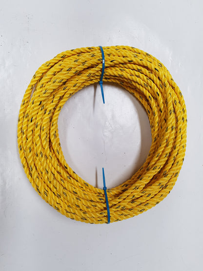Cray Pot Rope 11mm - 30m Coil - Yellow Colour - Medium Hard Lay - Diamond Networks