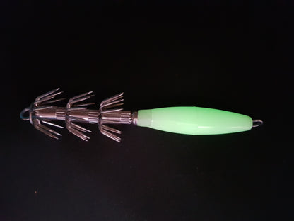 Luminous Squid Jigs - Three Barbs - High Quality - 3 Pack Available - Bright - Diamond Networks