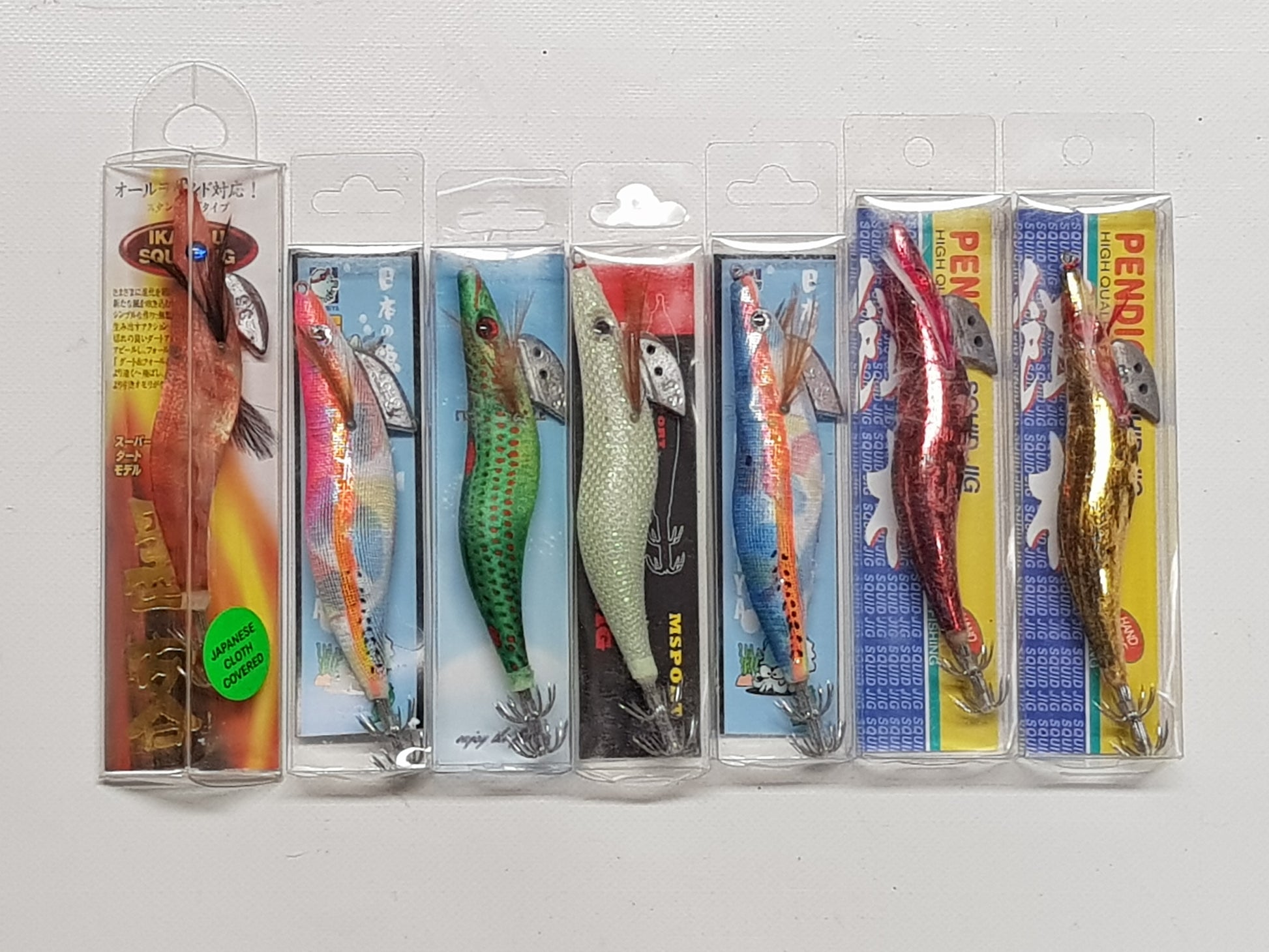5 x Squid Jig 3.5 Size - Variety of High Quality Types - Japanese Cloth - Minimum Quantity Order 5 - Diamond Networks