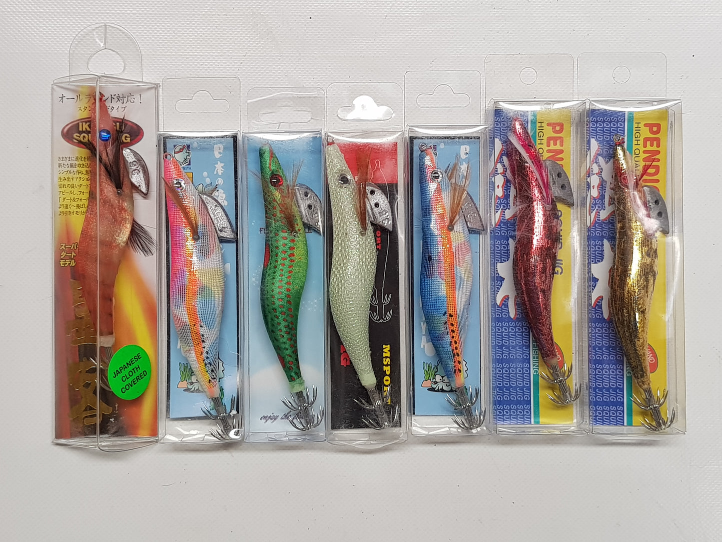 5 x Squid Jig 3.5 Size - Variety of High Quality Types - Japanese Cloth - Minimum Quantity Order 5 - Diamond Networks