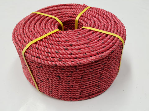 Cray Pot Rope 11mm - 220m Coil - Red Colour - Medium Hard Lay - Diamond Networks